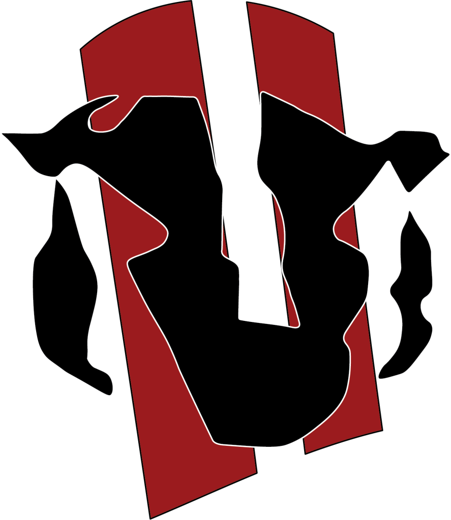 An image of the Badger Stripes logo, a black and white-striped badger face on top of red stripes.