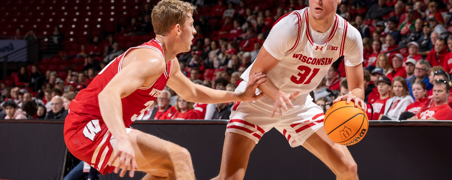 A photo of the Wisconsin Badgers during the Red/White Scrimmage, Sunday, Oct. 15, 2023, in Madison, Wis. (Photo by David Stluka/Wisconsin Athletic Communications)