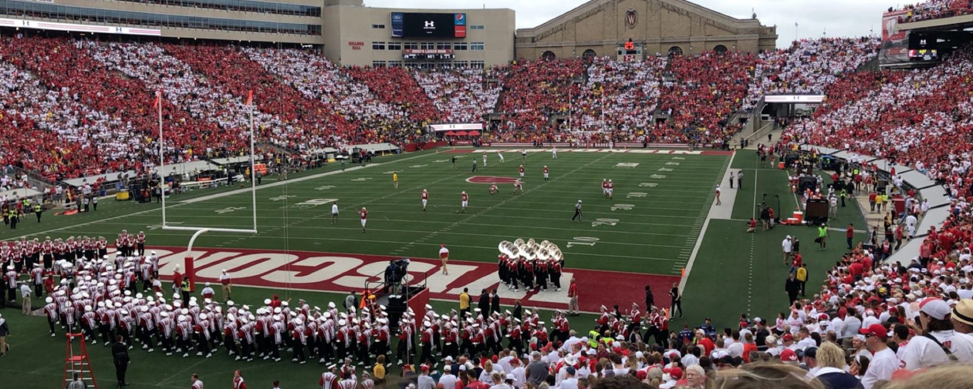 The Wisconsin Badgers home stadium, Camp Randall with a sellout crowd.