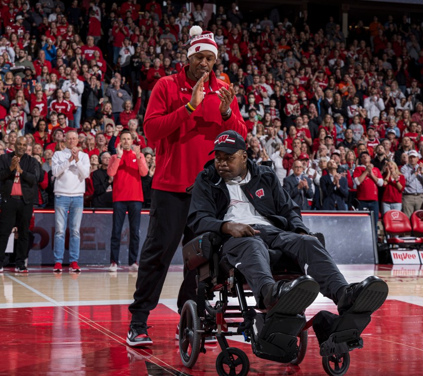 A photo of Howard Moore and Rashard Griffith