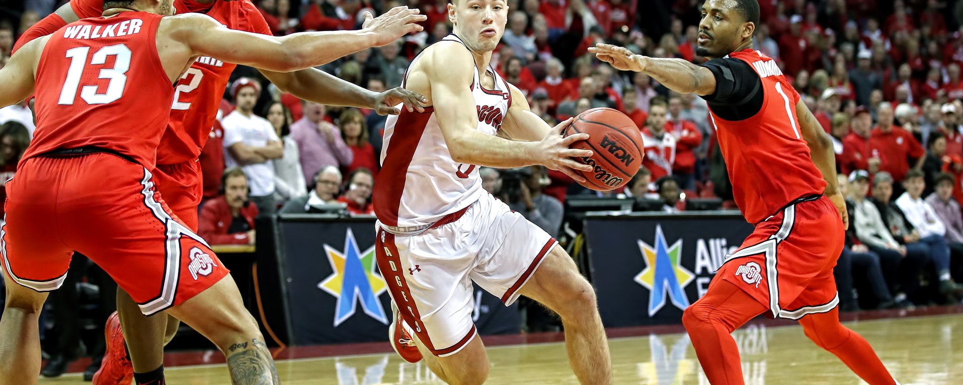 A photo of Walt McGrory driving against OSU.